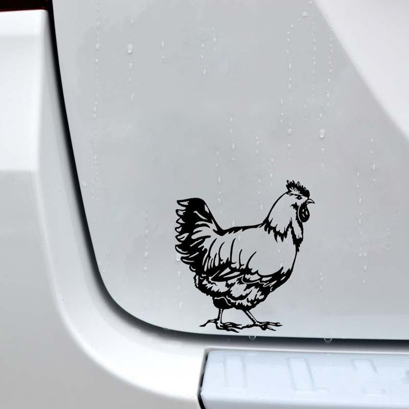 11.7CM*12.8CM Cute Chicken Animal Car Stickers Creative Vinyl Car Styling Decals 6 Colors
