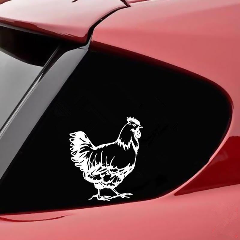 11.7CM*12.8CM Cute Chicken Animal Car Stickers Creative Vinyl Car Styling Decals 6 Colors