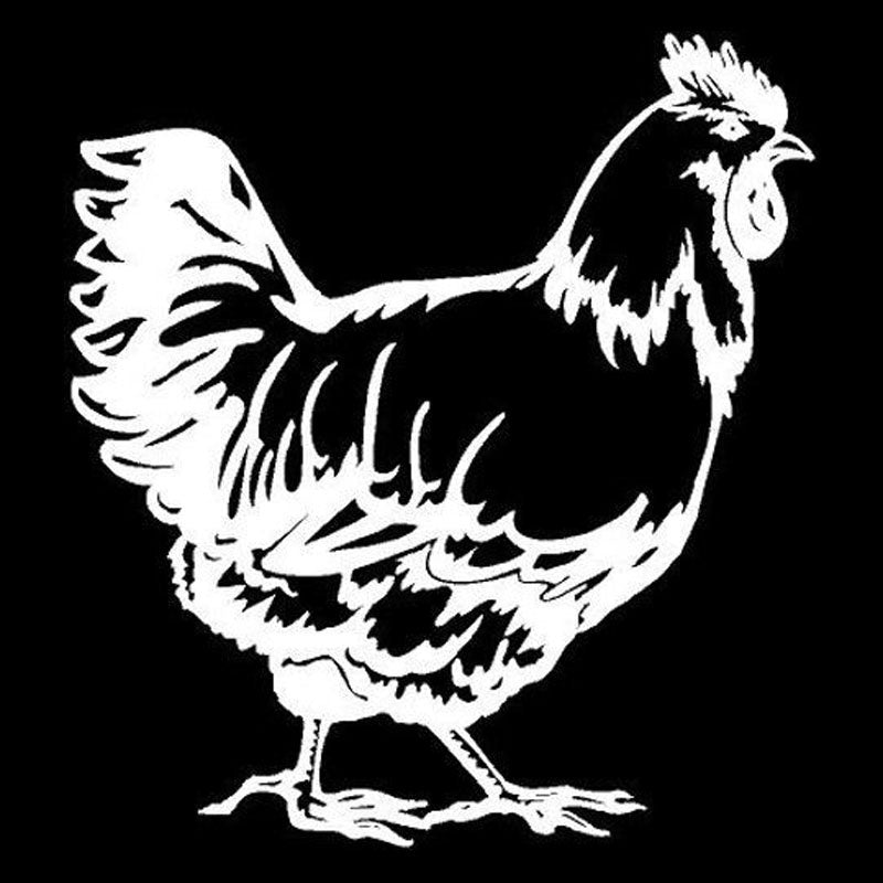 11.7CM*12.8CM Cute Chicken Animal Car Stickers Creative Vinyl Car Styling Decals 6 Colors
