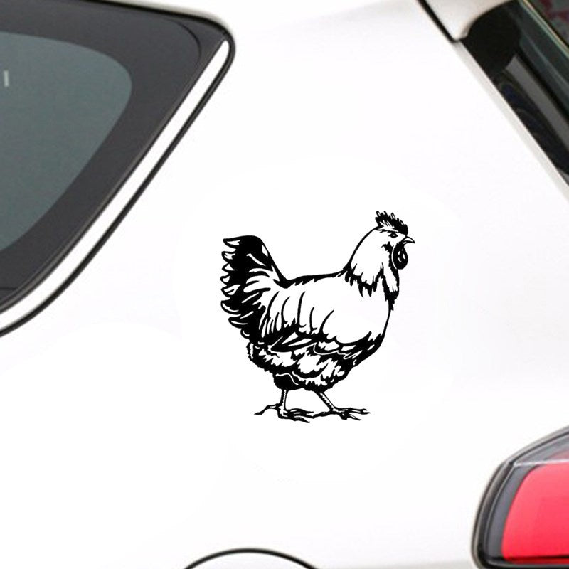 11.7CM*12.8CM Cute Chicken Animal Car Stickers Creative Vinyl Car Styling Decals 6 Colors