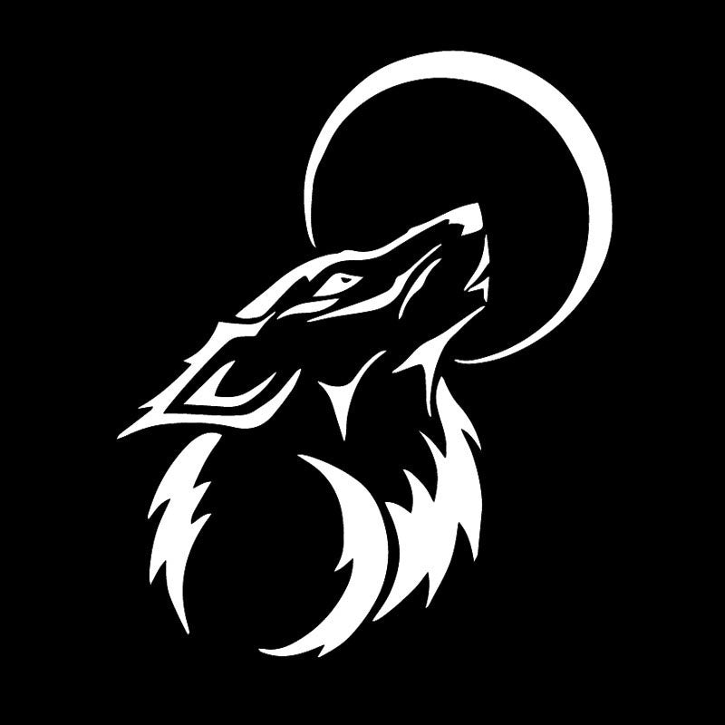 12.6cm*15.4cm Vinyl Decal Wolf Moon Funny Werewolf Auto Car Sticker Window Decor 6 Colors