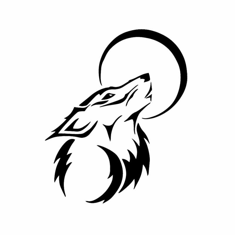 12.6cm*15.4cm Vinyl Decal Wolf Moon Funny Werewolf Auto Car Sticker Window Decor 6 Colors