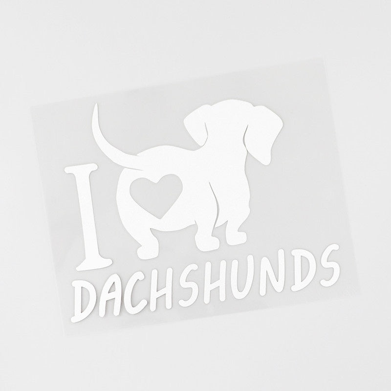 14.8cm*11.5cm Fun I Love Dachshunds Vinyl Animal Car Sticker Dog Car-Styling Waterproof Decals