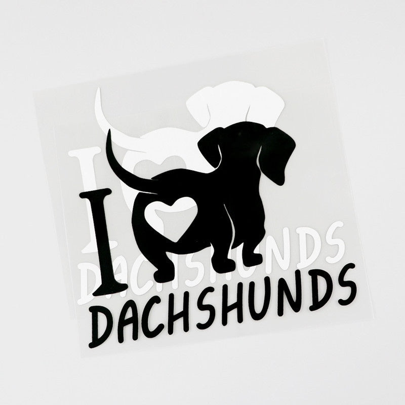 14.8cm*11.5cm Fun I Love Dachshunds Vinyl Animal Car Sticker Dog Car-Styling Waterproof Decals