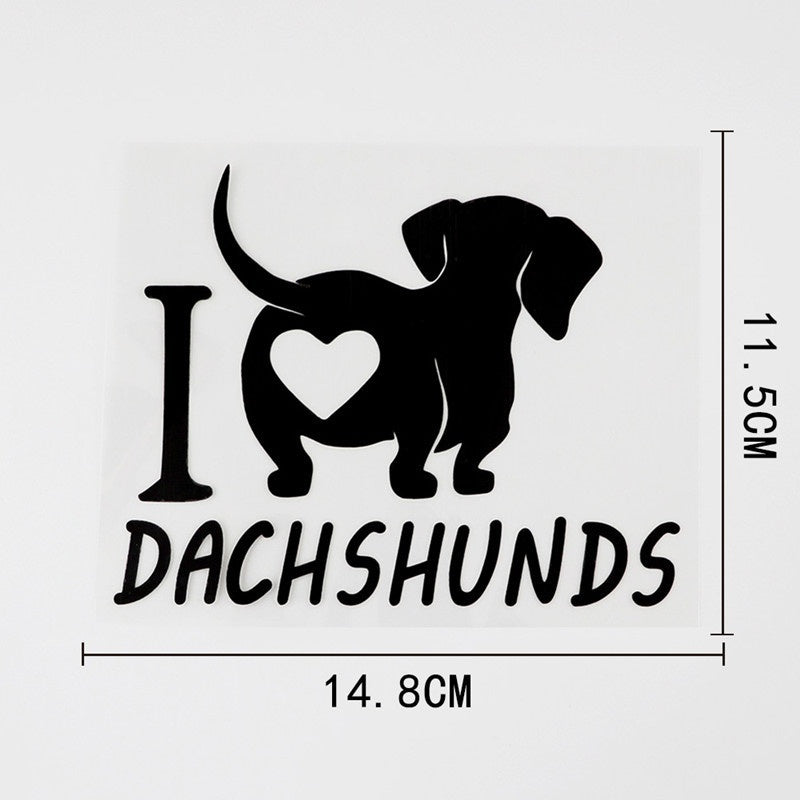 14.8cm*11.5cm Fun I Love Dachshunds Vinyl Animal Car Sticker Dog Car-Styling Waterproof Decals