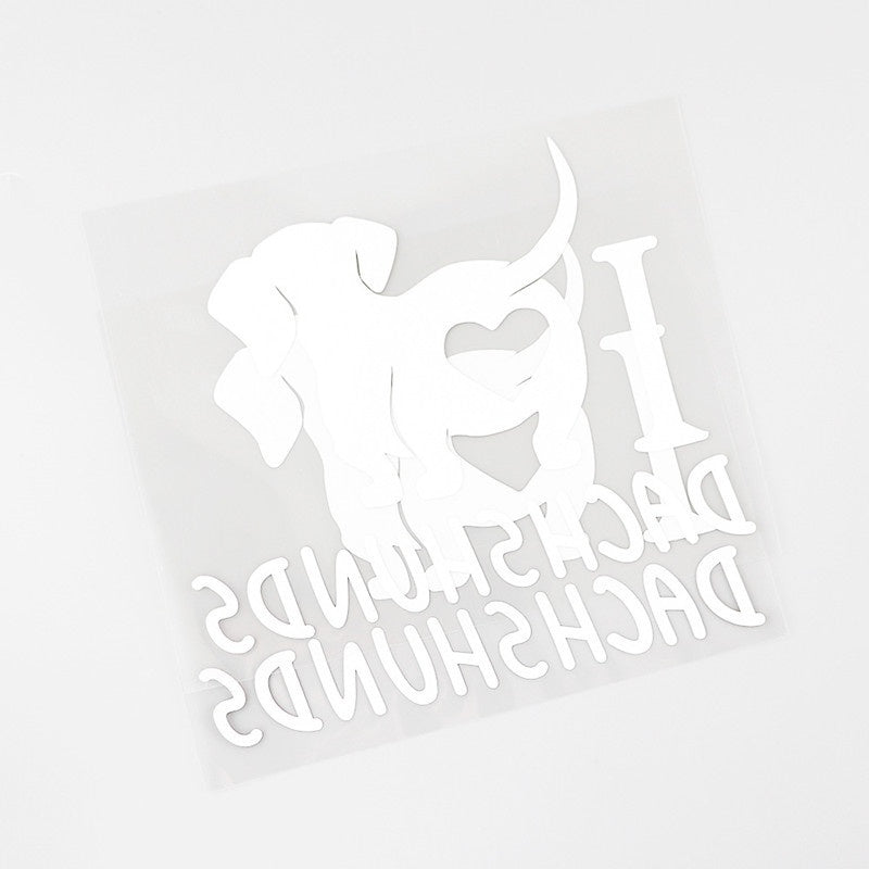 14.8cm*11.5cm Fun I Love Dachshunds Vinyl Animal Car Sticker Dog Car-Styling Waterproof Decals