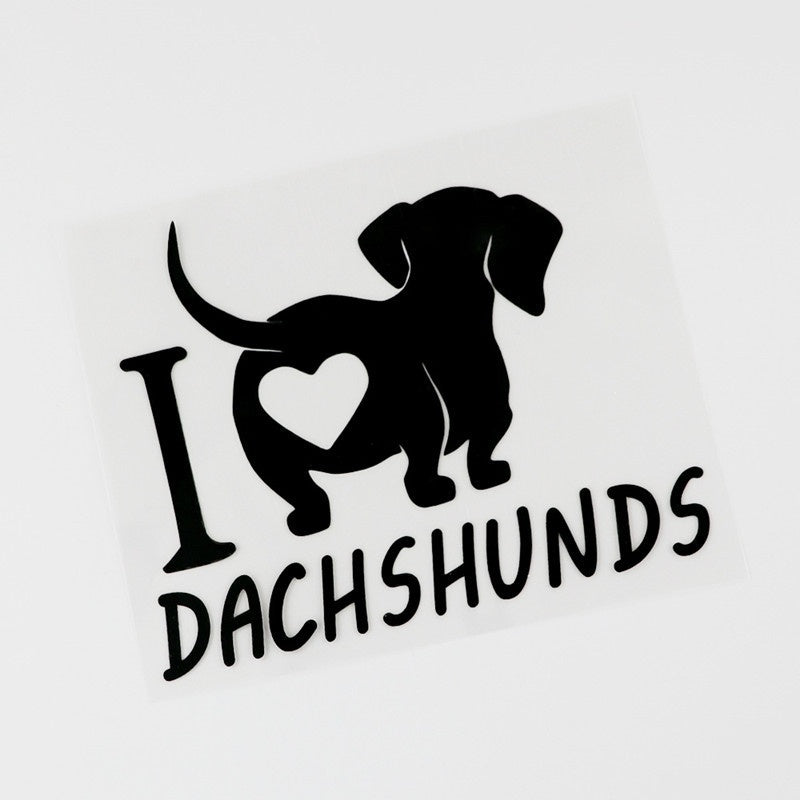 14.8cm*11.5cm Fun I Love Dachshunds Vinyl Animal Car Sticker Dog Car-Styling Waterproof Decals