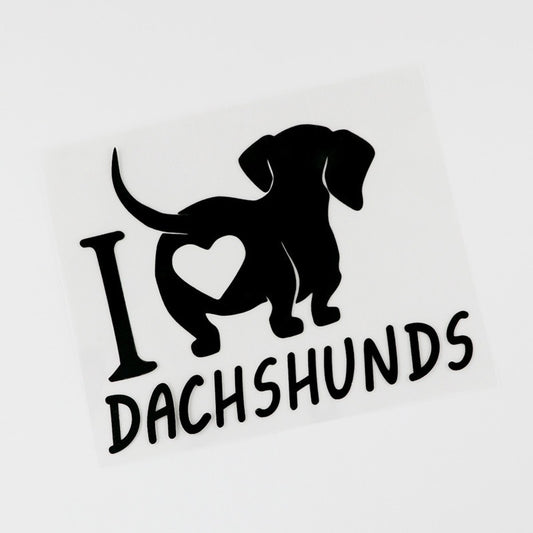 14.8cm*11.5cm Fun I Love Dachshunds Vinyl Animal Car Sticker Dog Car-Styling Waterproof Decals