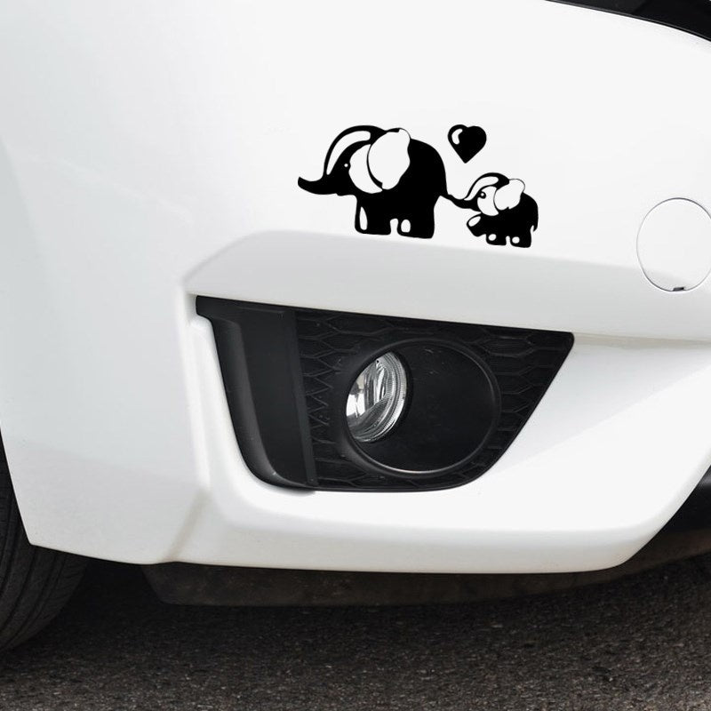 19.7cm*9.5cm Lovely Car Sticker Elephant Animal Mother and Baby Accessories  Waterproof Vinyl Decal 6 Colors