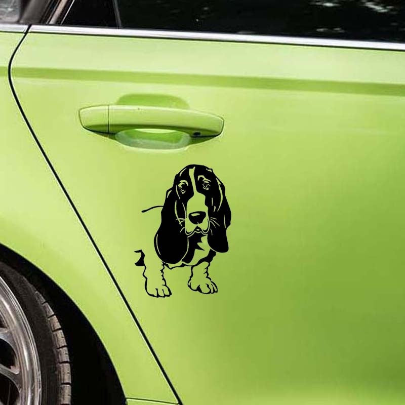 9.7cm*14cm Cute Hound Dog Pet Car Sticker Car Styling Vinyl Decal Home Decoration Sticker