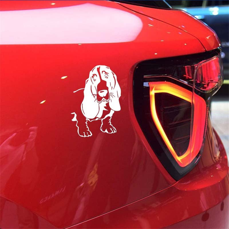 9.7cm*14cm Cute Hound Dog Pet Car Sticker Car Styling Vinyl Decal Home Decoration Sticker