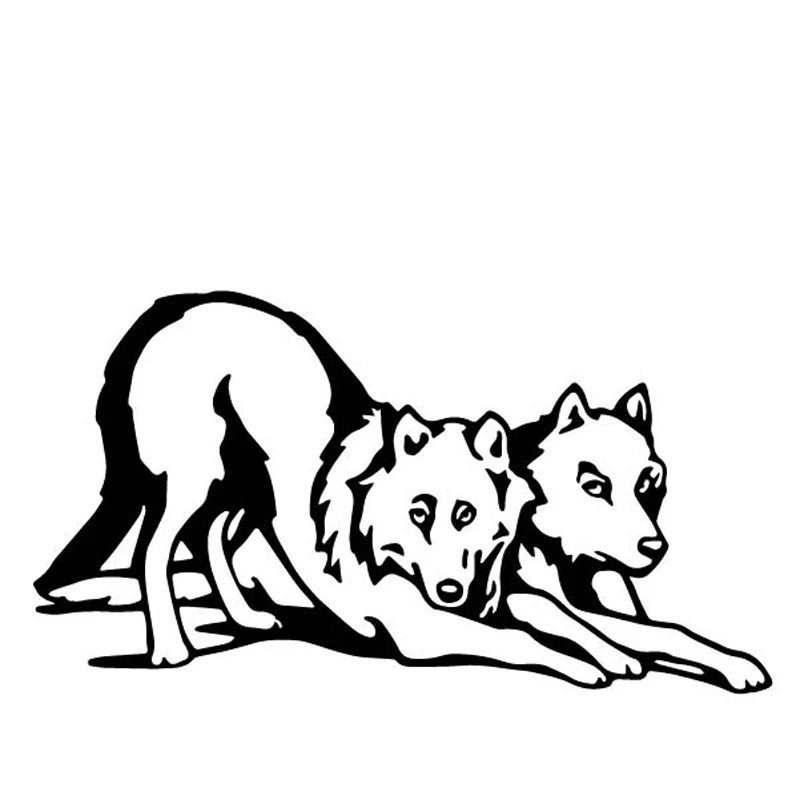 16.9cm*9.2cm Funny Animal Car Sticker Wolf Car Door Window Decoration Vinyl Decal