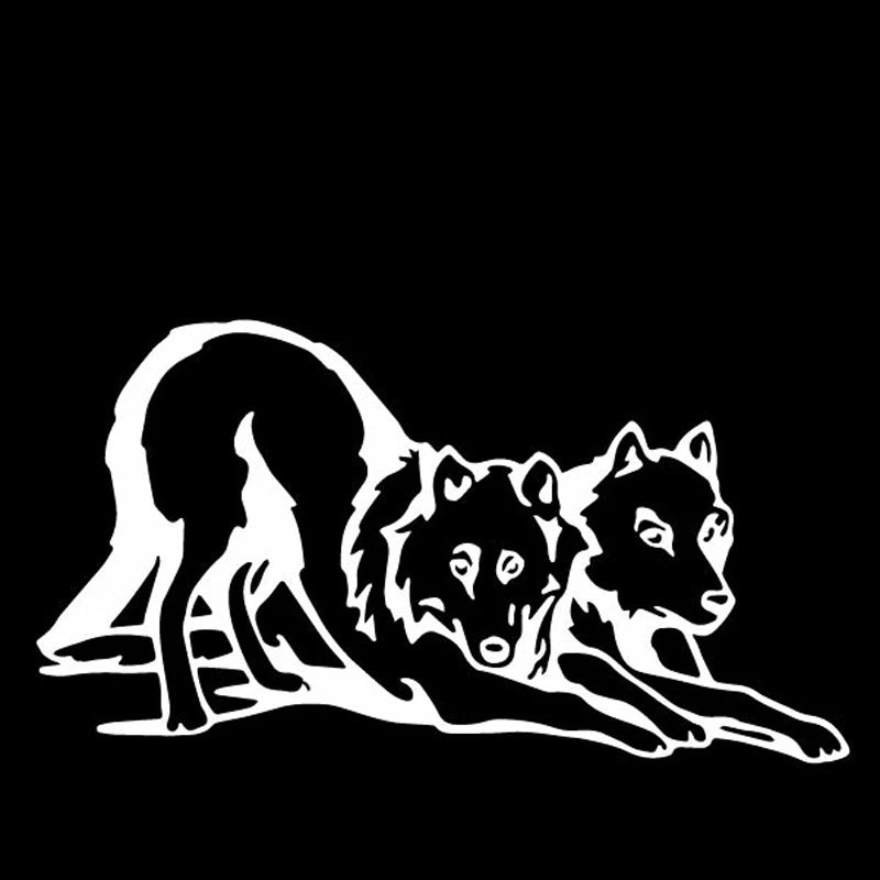 16.9cm*9.2cm Funny Animal Car Sticker Wolf Car Door Window Decoration Vinyl Decal