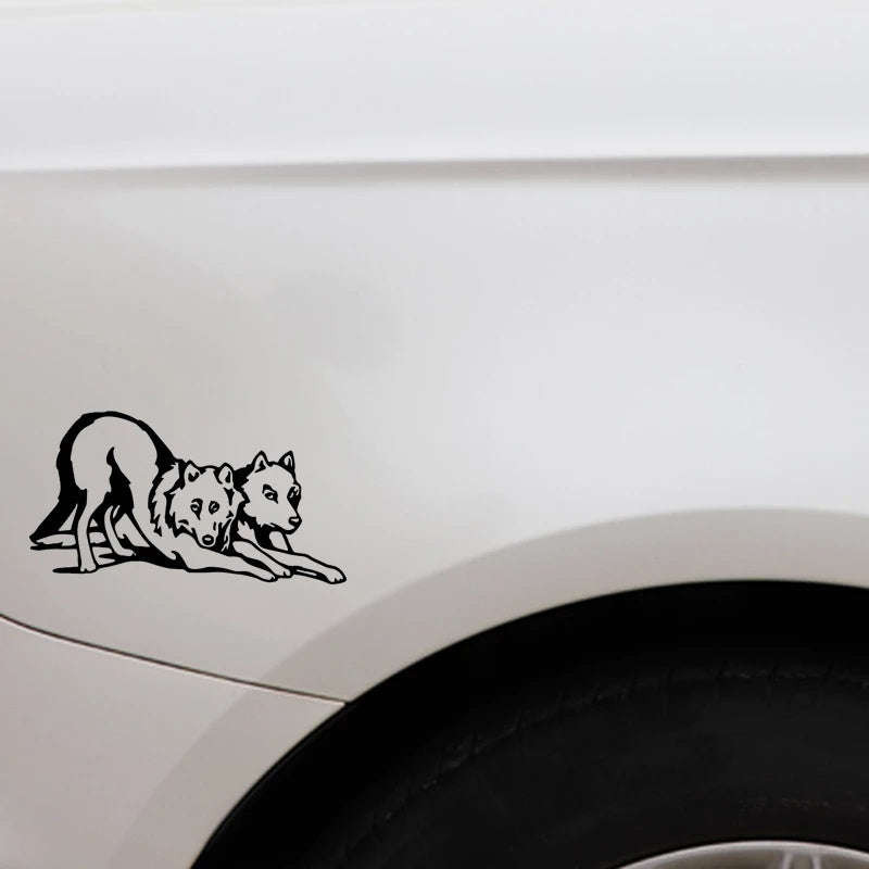 16.9cm*9.2cm Funny Animal Car Sticker Wolf Car Door Window Decoration Vinyl Decal