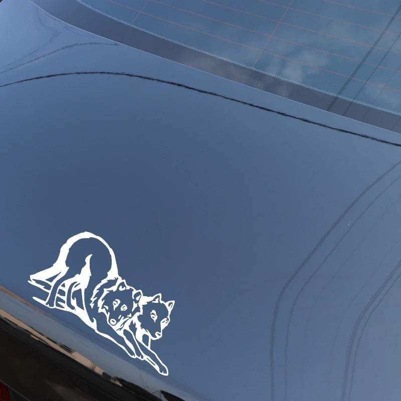 16.9cm*9.2cm Funny Animal Car Sticker Wolf Car Door Window Decoration Vinyl Decal
