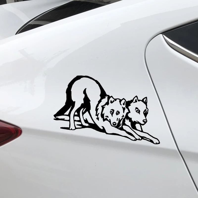 16.9cm*9.2cm Funny Animal Car Sticker Wolf Car Door Window Decoration Vinyl Decal