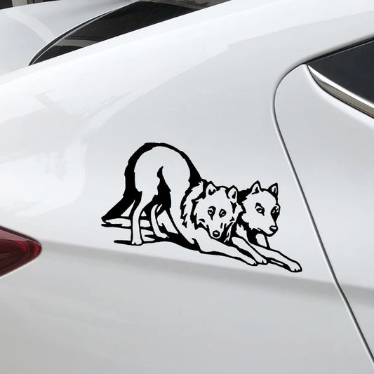 16.9cm*9.2cm Funny Animal Car Sticker Wolf Car Door Window Decoration Vinyl Decal