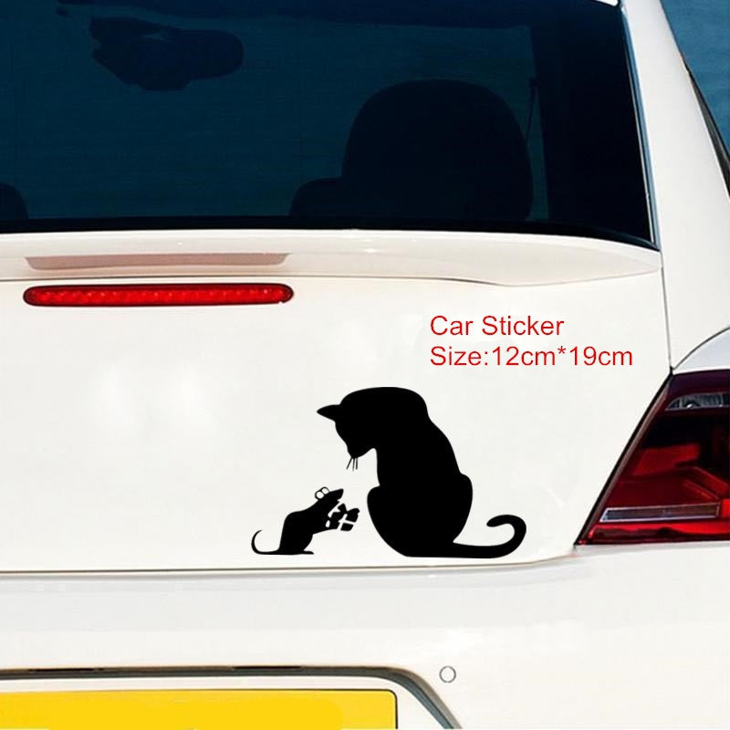 12cm*19cm Cute Animal Stickers Car Rearview Mirror Sticker Auto Body Styling Decal