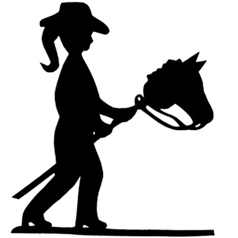 13.9cm*16cm Cowboy Girl Horse Car Sticker Car Styling Decals Car Accessories
