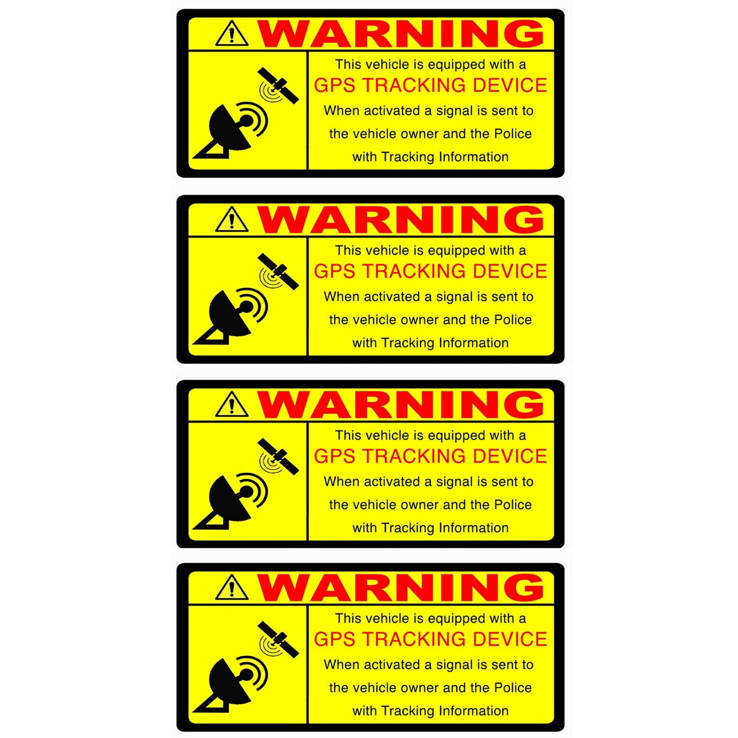 4GPS TRACKING Security Warning Alarm decal stickers Car Motorbike Scooter