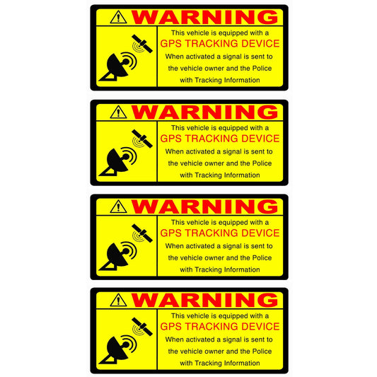 4GPS TRACKING Security Warning Alarm decal stickers Car Motorbike Scooter