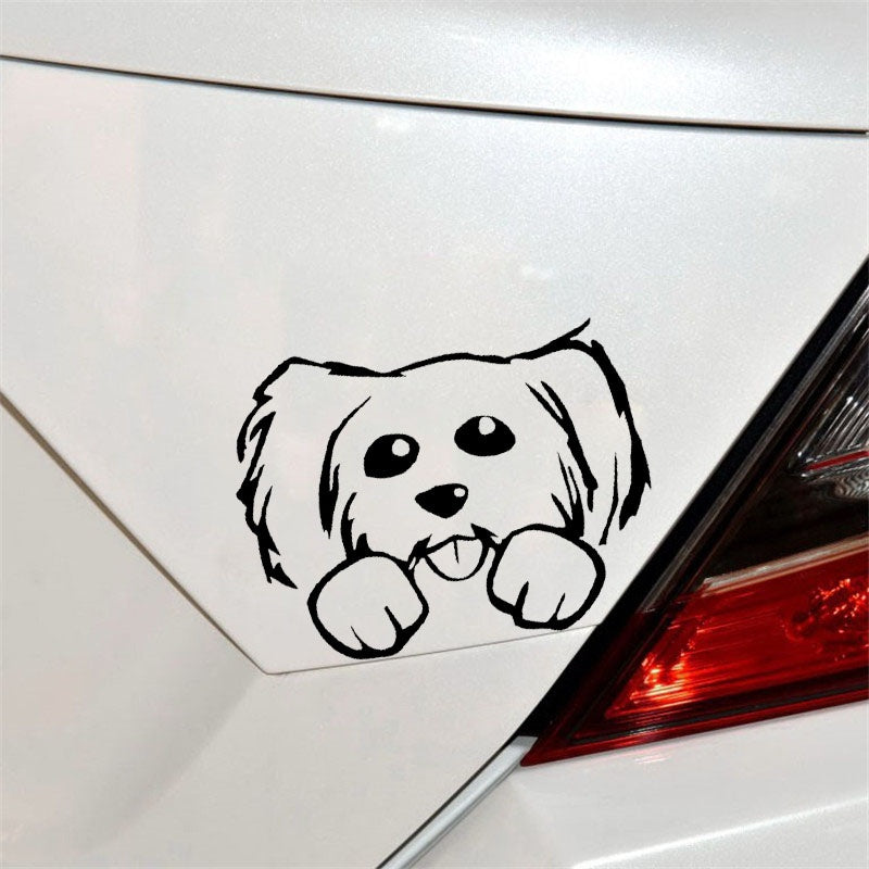 15CM*11.6CM Cute Beautful Dog Vinyl Car Sticker Decals 6 Colors