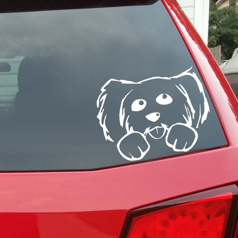 15CM*11.6CM Cute Beautful Dog Vinyl Car Sticker Decals 6 Colors