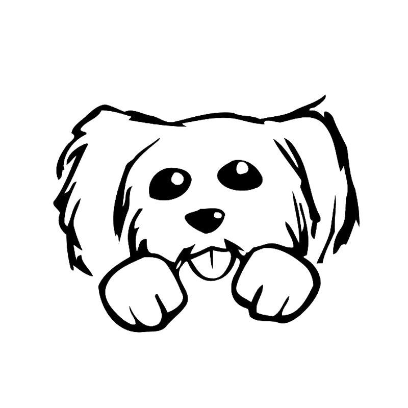 15CM*11.6CM Cute Beautful Dog Vinyl Car Sticker Decals 6 Colors