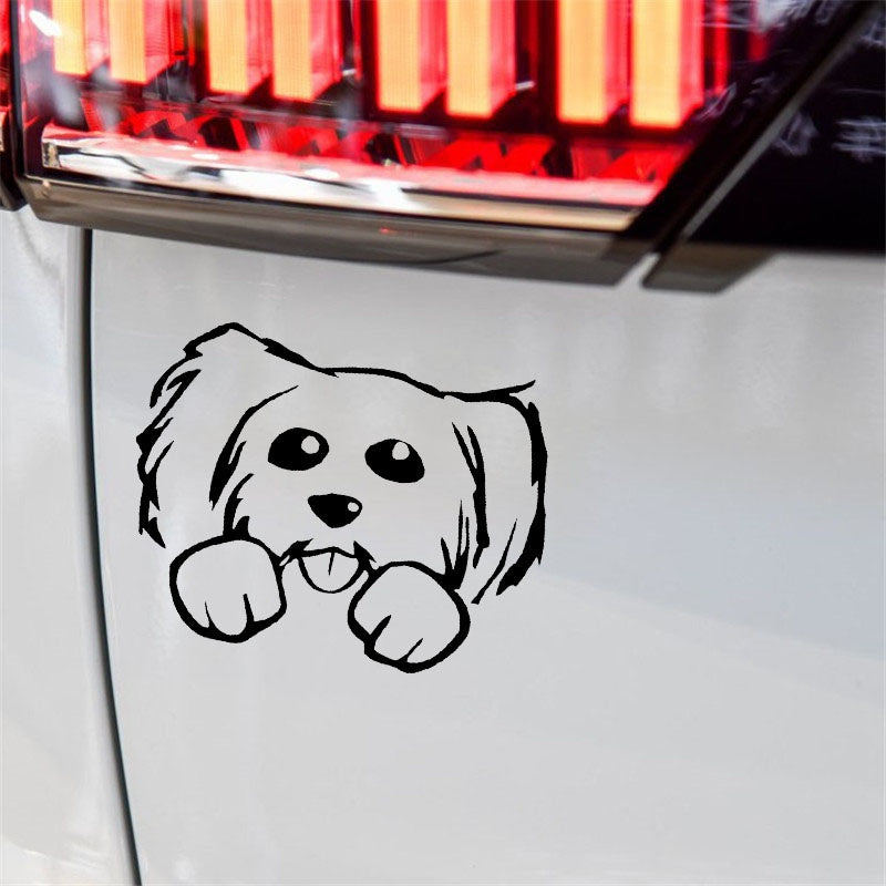 15CM*11.6CM Cute Beautful Dog Vinyl Car Sticker Decals 6 Colors