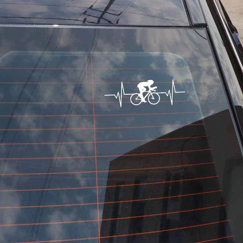 14.8cm*4.8cm Interesting Cycling Decor Vinyl Car Sticker Silhouette Extreme Movement Personalized Graphic 6 Colors