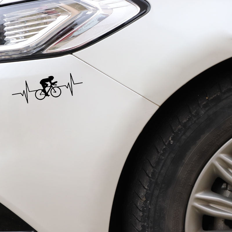 14.8cm*4.8cm Interesting Cycling Decor Vinyl Car Sticker Silhouette Extreme Movement Personalized Graphic 6 Colors
