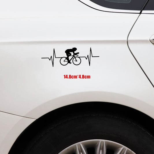 14.8cm*4.8cm Interesting Cycling Decor Vinyl Car Sticker Silhouette Extreme Movement Personalized Graphic 6 Colors