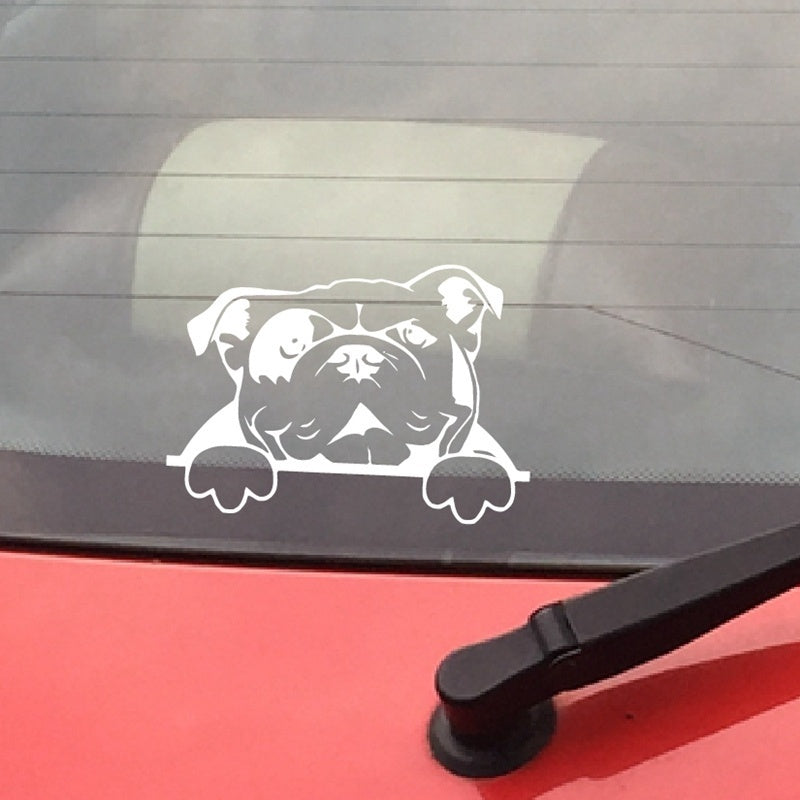 14cm*9.8cm Dog Car Sticker Car Window Stickers Pet Dog Vinyl Decals Laptop Stickers