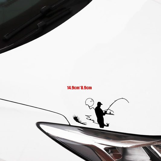 14.9cm*8.9cm Outdoors Fishing Decor Car Sticker Vinyl Silhouette High Quality Graphic Car Window Decor 6 Colors