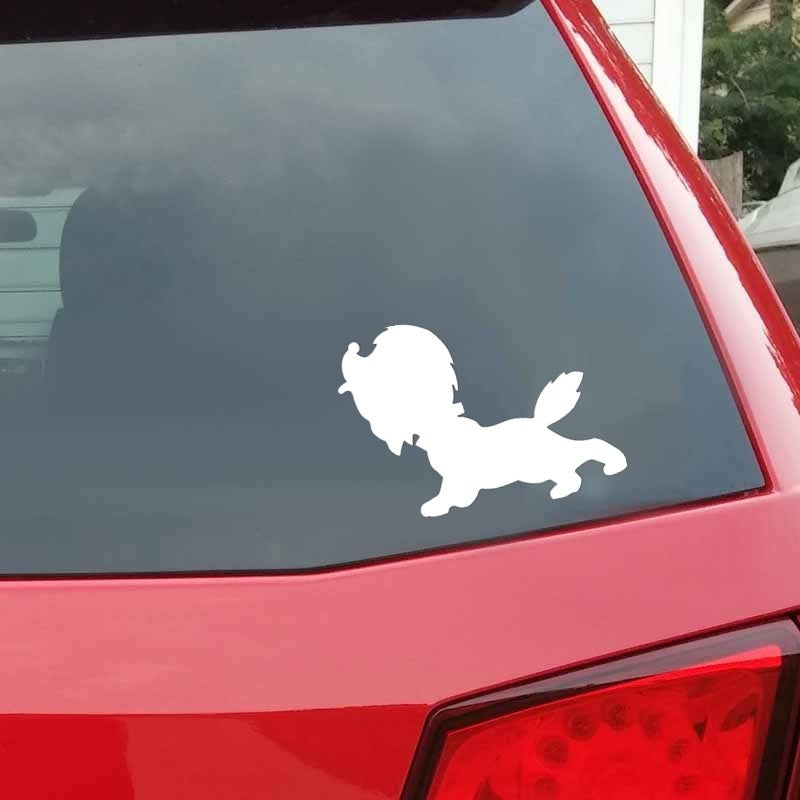 12.7CM*9.5CM Cute Pet Dog Puppy Vinyl Decal Lovely  Car Stickers Car Styling Decoration 6 Colors