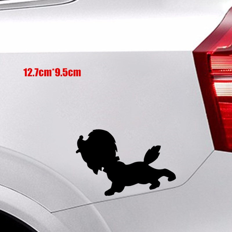 12.7CM*9.5CM Cute Pet Dog Puppy Vinyl Decal Lovely  Car Stickers Car Styling Decoration 6 Colors