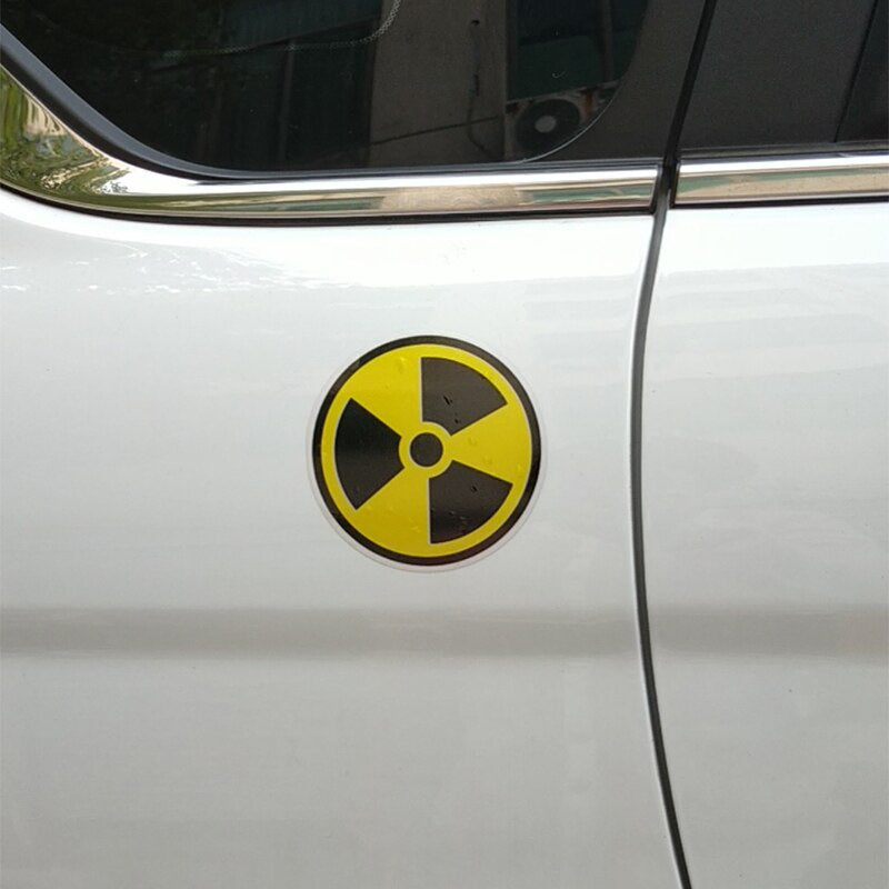 8.2CM*8.2CM 2X Car Styling RADIATION SYMBOL Personality  Car Sticker  C1-7553