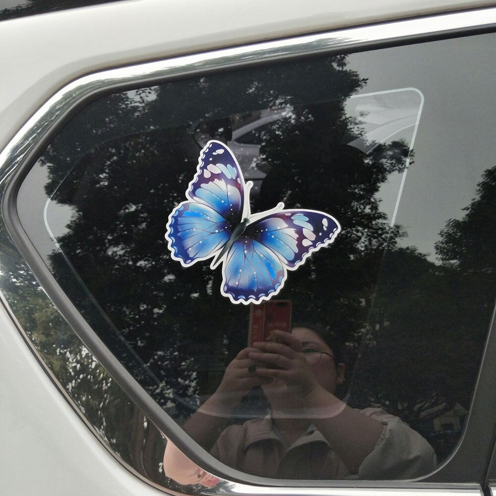 14CM*13.3CM Funny Butterfly Decoration Decal PVC Motorcycle Car Sticker 11-00653