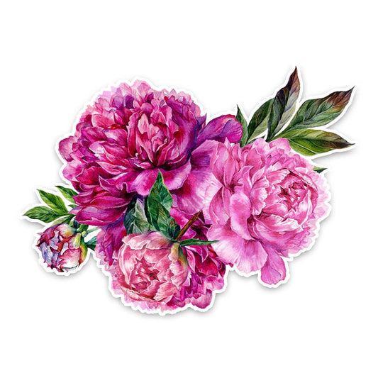 14.2*10.5CM Beautiful Peony Flowers Modelling Decor Car Stickers High Quality Graphic 11A0906