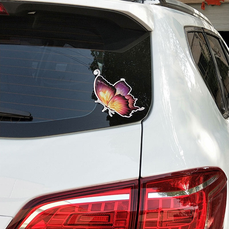 12.3CM*14.5CM Beautiful Color Butterfly Decal PVC Motorcycle Car Sticker 11-00650