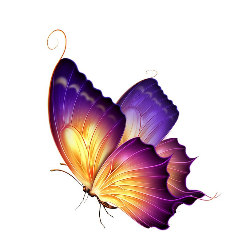 12.3CM*14.5CM Beautiful Color Butterfly Decal PVC Motorcycle Car Sticker 11-00650