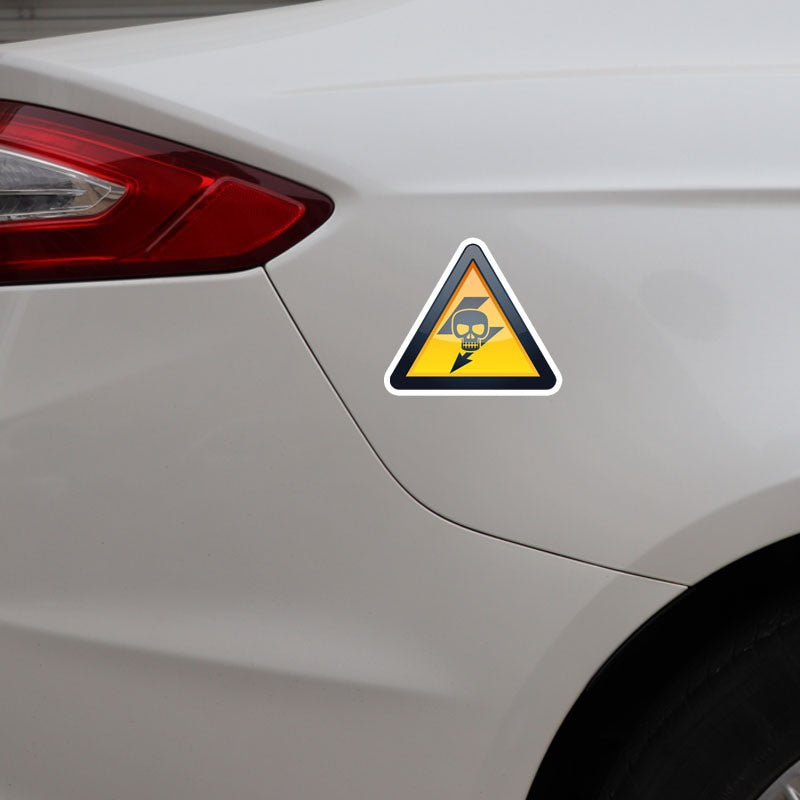 12.6*14.3CM Pay Attention To The Electric Attention Security Warning Car Stickers Accessories C30-0489