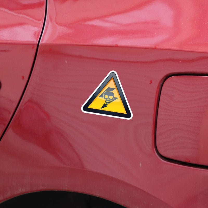 12.6*14.3CM Pay Attention To The Electric Attention Security Warning Car Stickers Accessories C30-0489