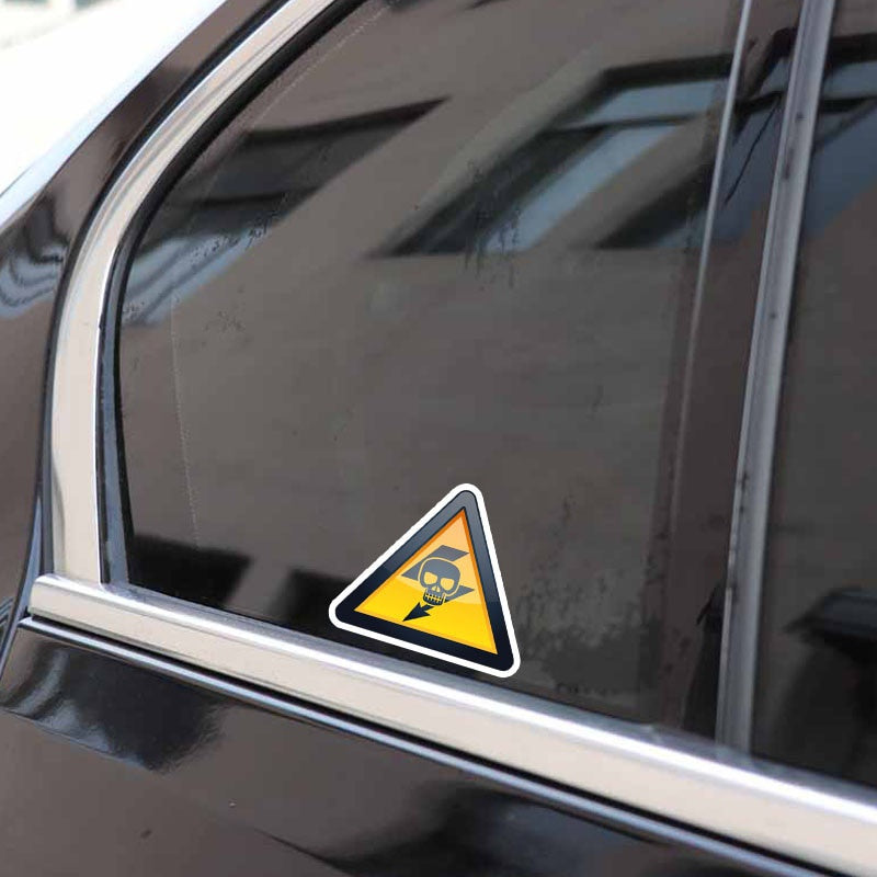 12.6*14.3CM Pay Attention To The Electric Attention Security Warning Car Stickers Accessories C30-0489