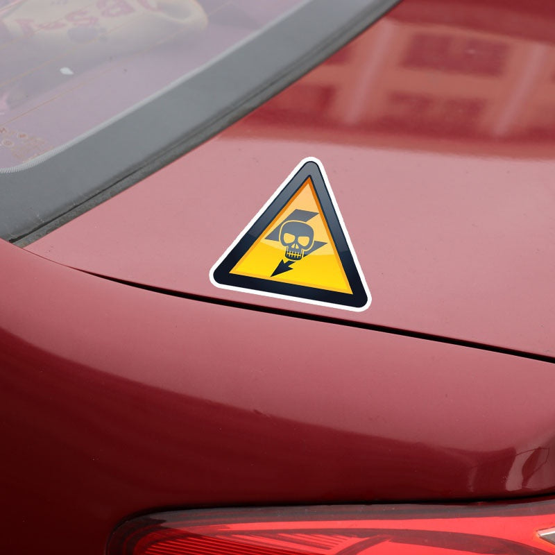 12.6*14.3CM Pay Attention To The Electric Attention Security Warning Car Stickers Accessories C30-0489