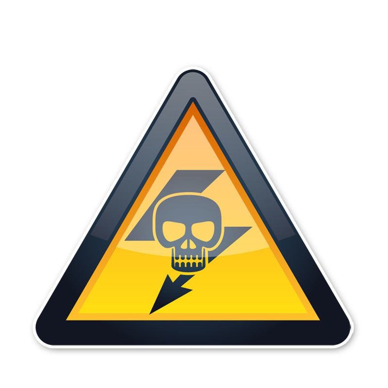 12.6*14.3CM Pay Attention To The Electric Attention Security Warning Car Stickers Accessories C30-0489