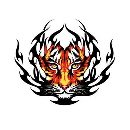 15CM*12.9CM Funny Tiger Flame Decal PVC Motorcycle Car Sticker 11-00598