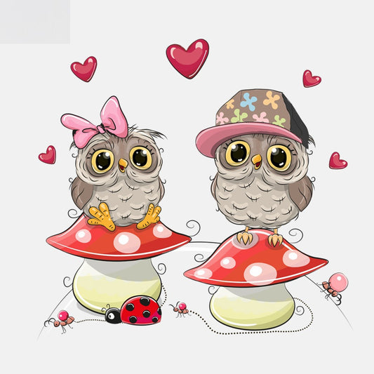 15.7CM*15CM Cute Mushroom On The Owl PVC  High Quality Car Sticker 11-01324