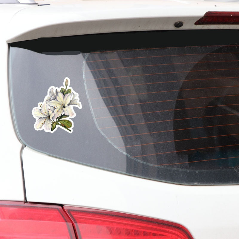 10.9*12.1CM Interesting Lily Flower Decor Car Stickers High Quality Bumper Car Window 11A0980
