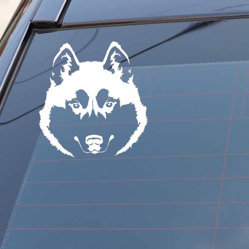 14cm*14cm Personality Car Sticker Dog Head Animal Pattern Accessories Waterproof Car Window Vinyl Decal 6 Colors